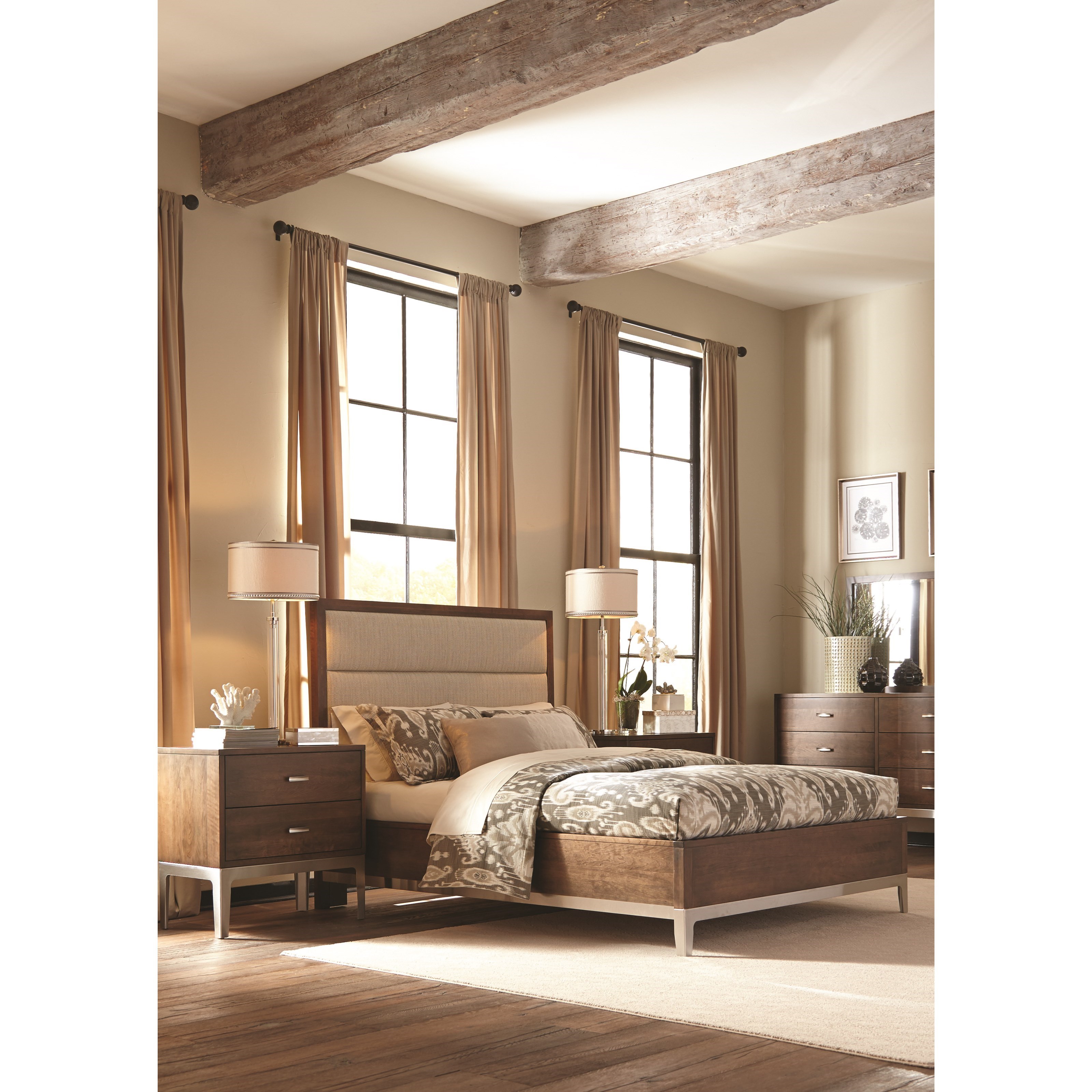 Durham Defined Distinction 157143 King Upholstered Bed with Stainless